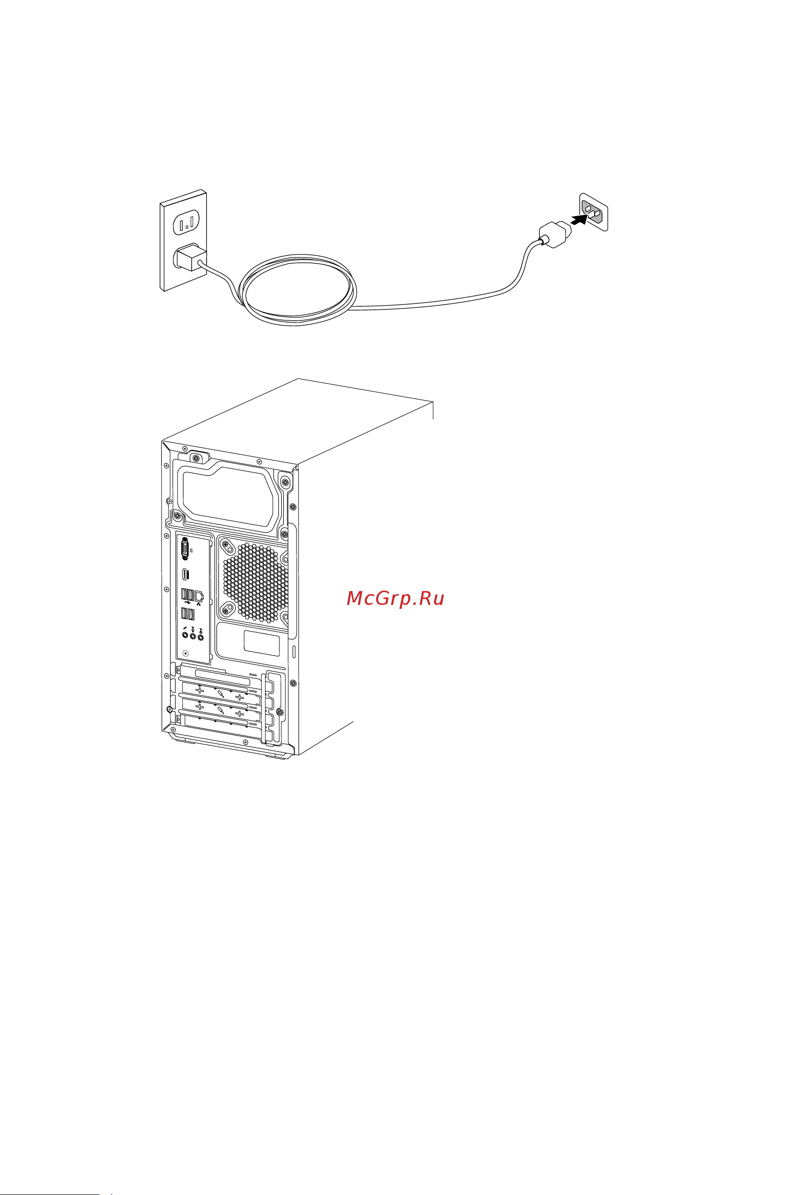 Lenovo IdeaCentre H515 /57324162/ [17/63] Подключение шнура питания