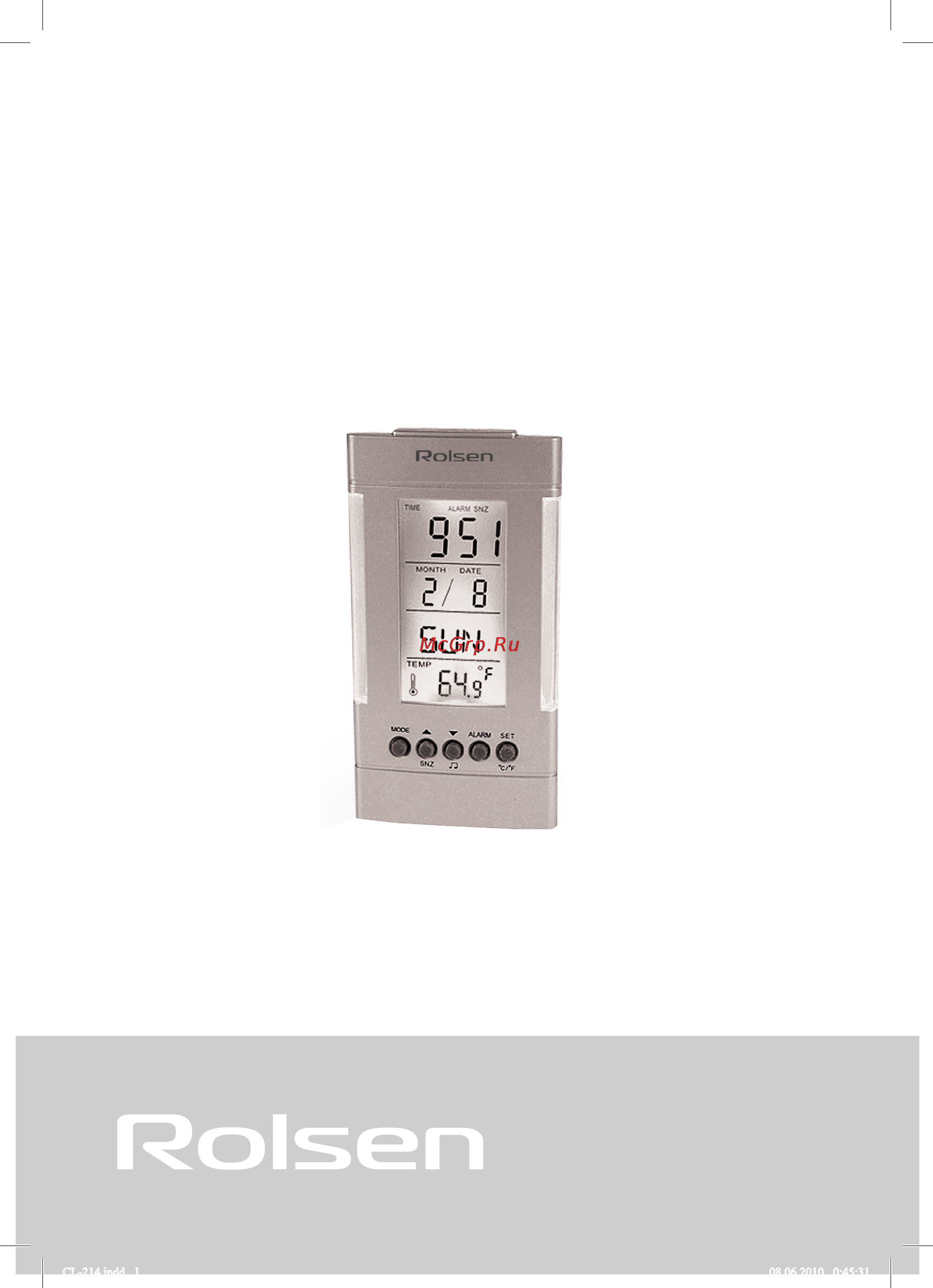 Rolsen CL-214 Инструкция по эксплуатации онлайн