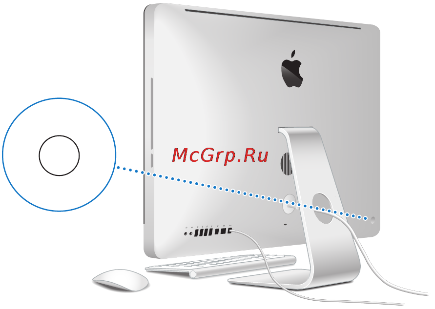 Apple iMac 21.5 i7 3.1/16GB/GT750M/1TBFusion(Z0PE000MV) [13/80] Шаг 4 нажмите кнопку питания на задней панели чтобы включить компьютер imac