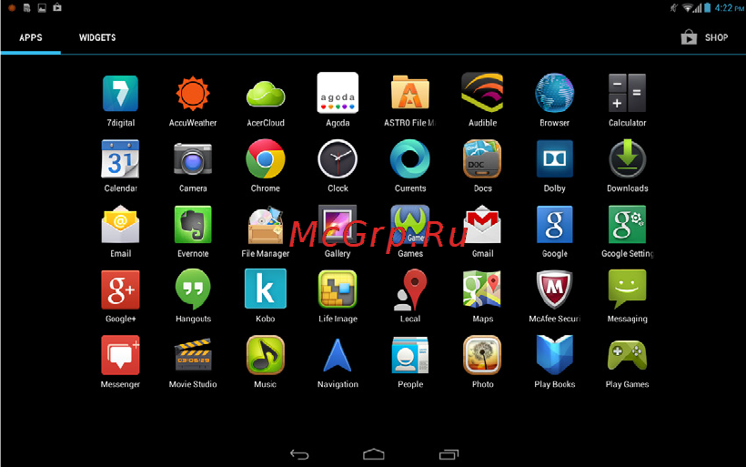 Acer A3-A11-81251G01n white [13/60] Меню программ