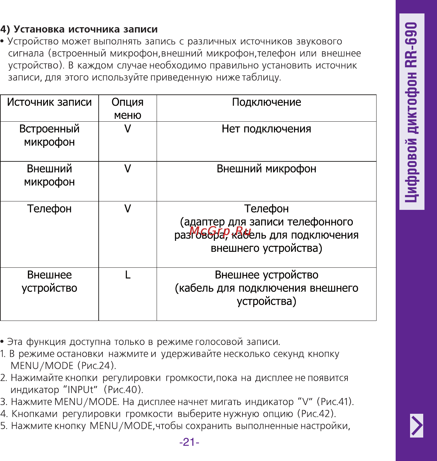 Ritmix RR-690 Инструкция по эксплуатации онлайн [21/34] 92895