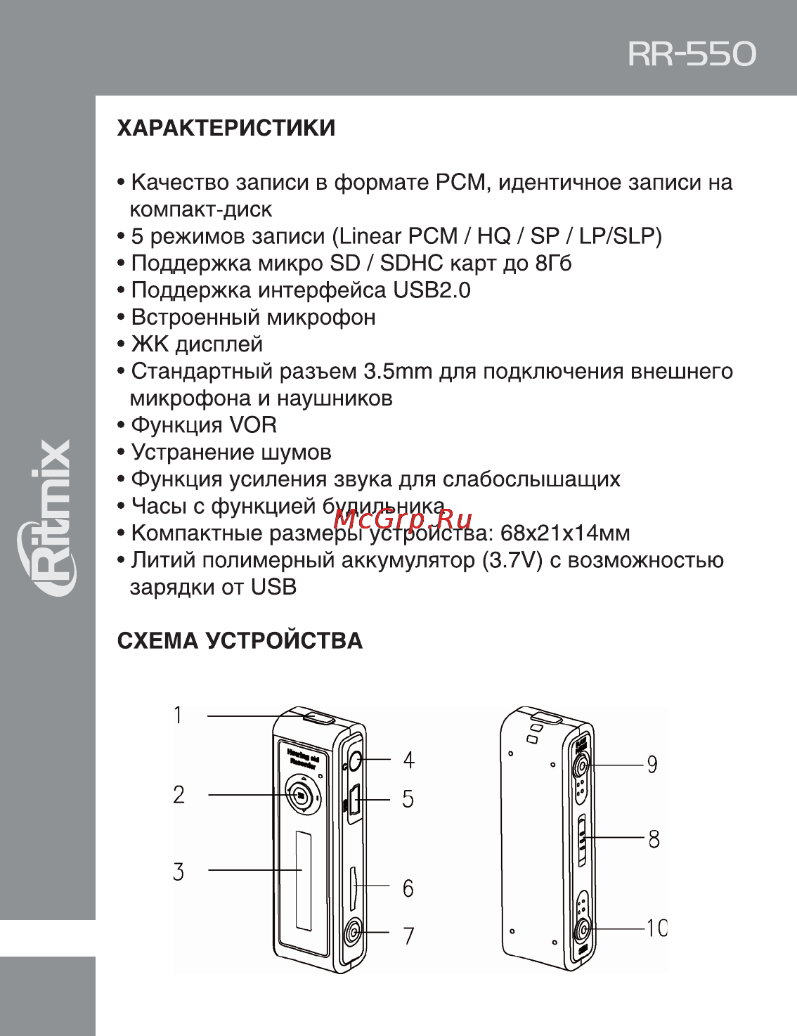 Ritmix RR-550 [4/28] Rr ббо