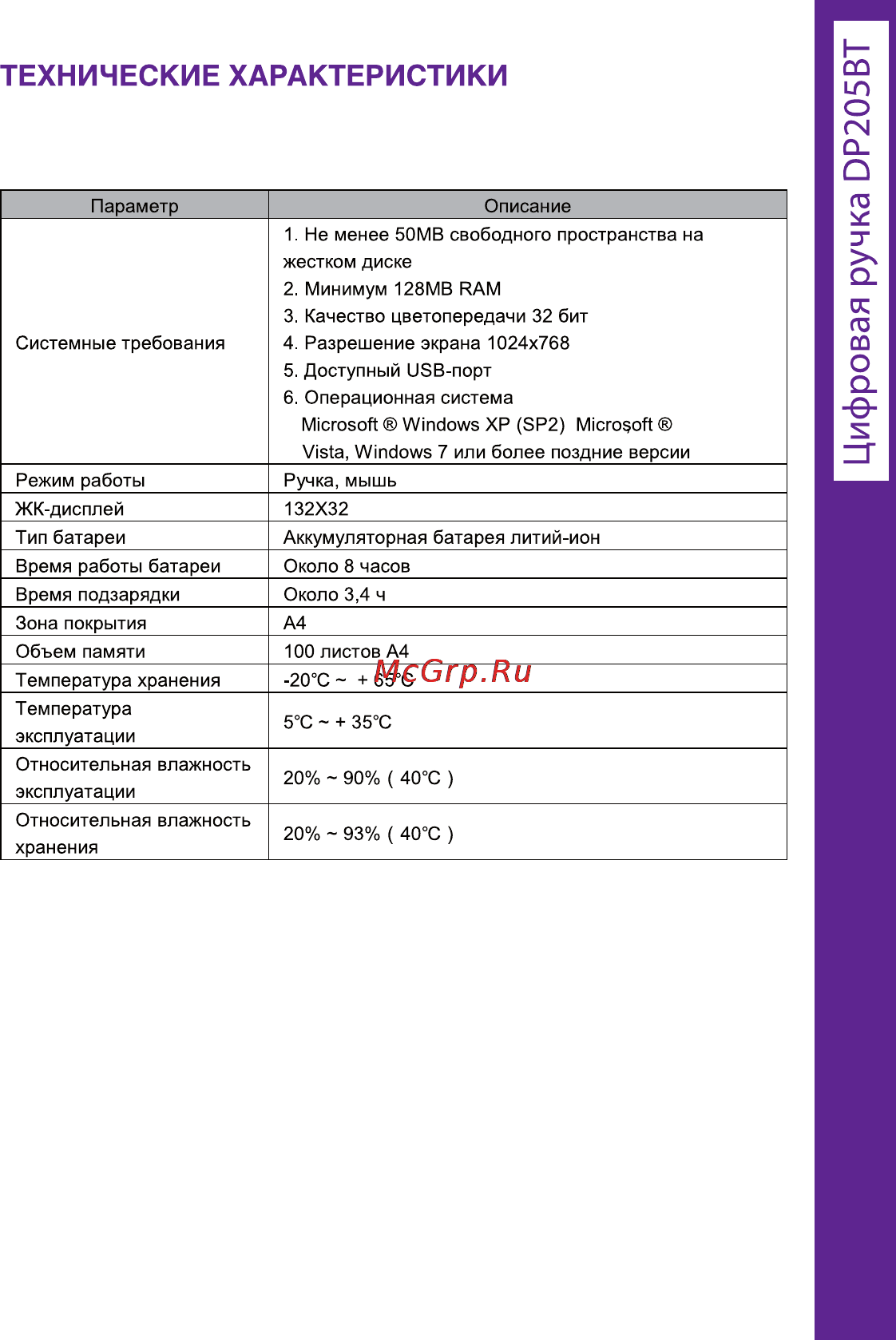 Ritmix DP-205 BT [71/72] Технические характеристики