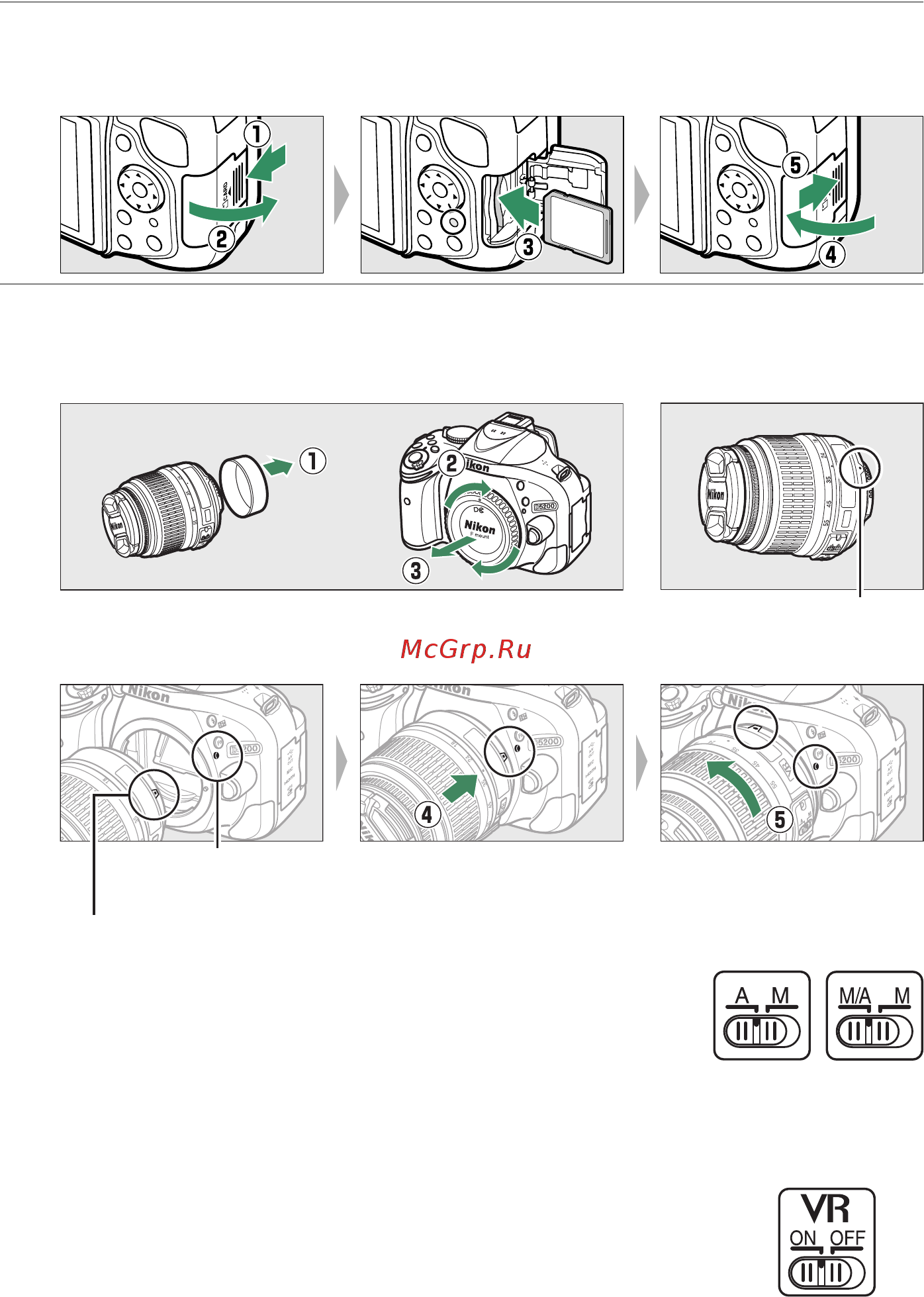 Nikon D5200 Kit 18-140 VR [32/264] Вставьте карту памяти приобретается дополнительно
