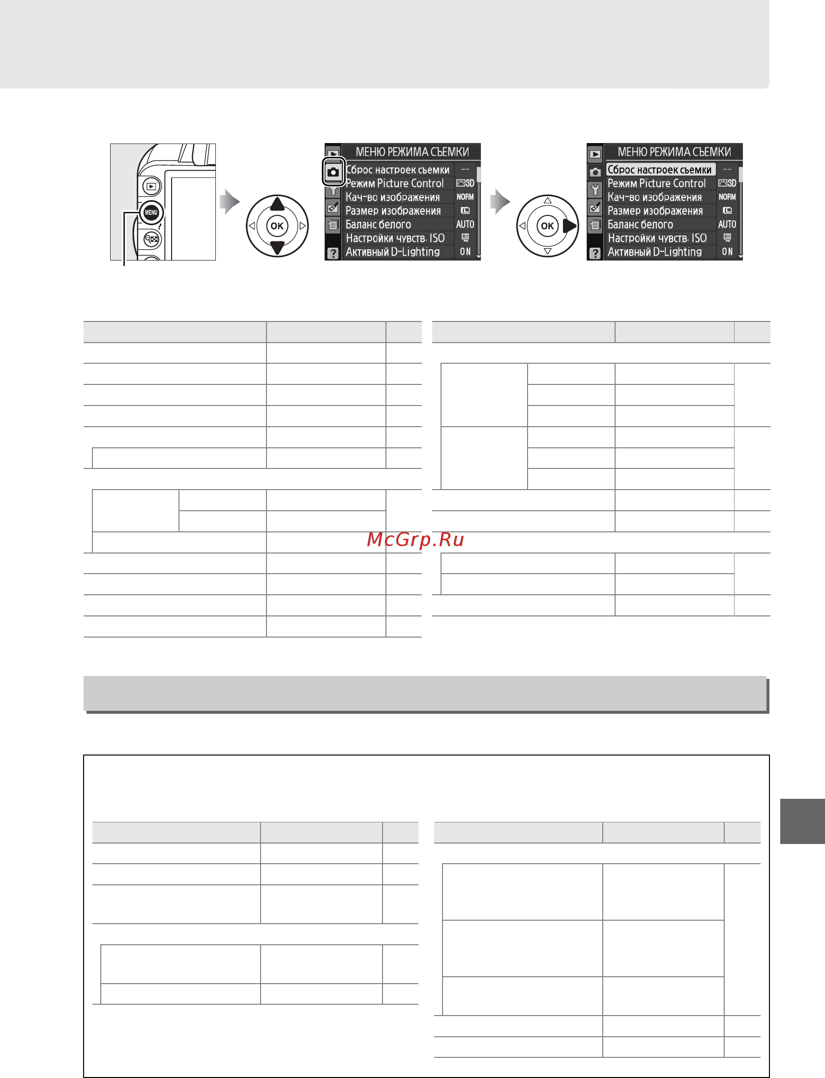 Nikon D3100 Kit 18-140 VR [147/224] Меню режима съемки параметры съемки