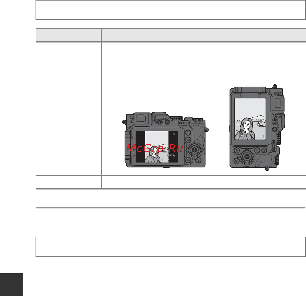 Nikon Coolpix P7800 Black [210/272] Время до момента перехода фотокамеры в режим ожидания фиксируется в следующих ситуациях если открыто меню 3 минуты когда для параметра авто выкл выбрано значение
