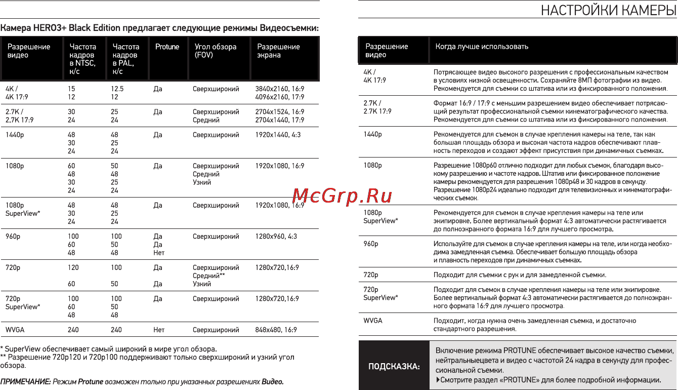 Gopro Hero 3+ Black Edition - Adventure Инструкция по эксплуатации онлайн [13/40] 92984