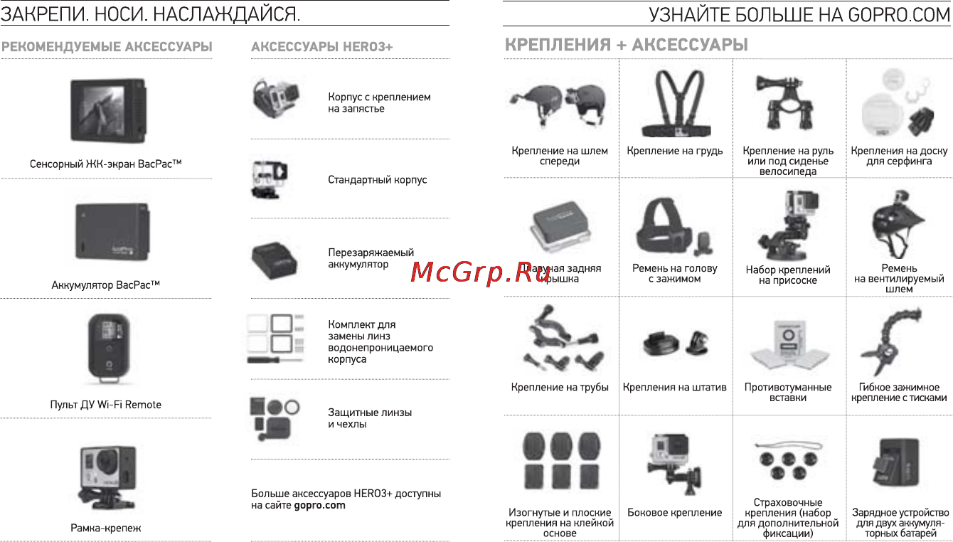 Gopro Hero 3+ Black Edition - Motorsport Инструкция по эксплуатации онлайн [4/40] 92987