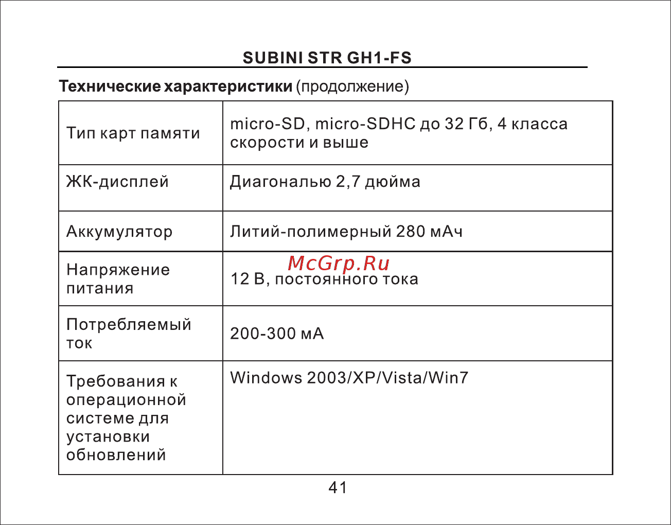 Subini GSTR GH1-FS [42/49] Страница 42