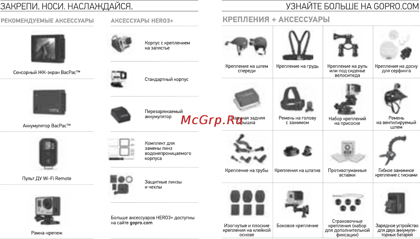 Gopro Hero 3+ Silver Edition Инструкция по эксплуатации онлайн [4/34] 92997