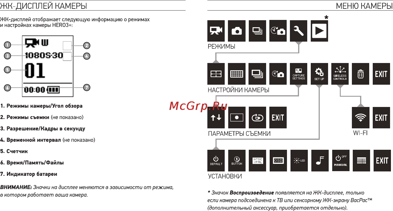 Gopro Hero 3+ Silver Edition Инструкция по эксплуатации онлайн [6/34] 92997