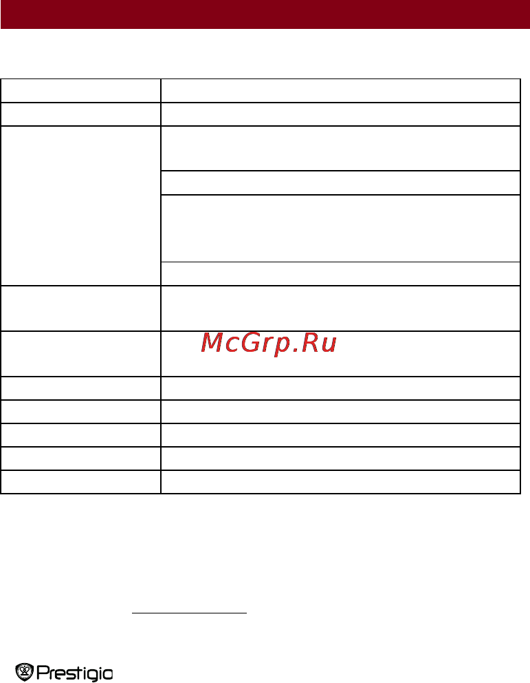 Prestigio PER3274B [33/34] Технические характеристики