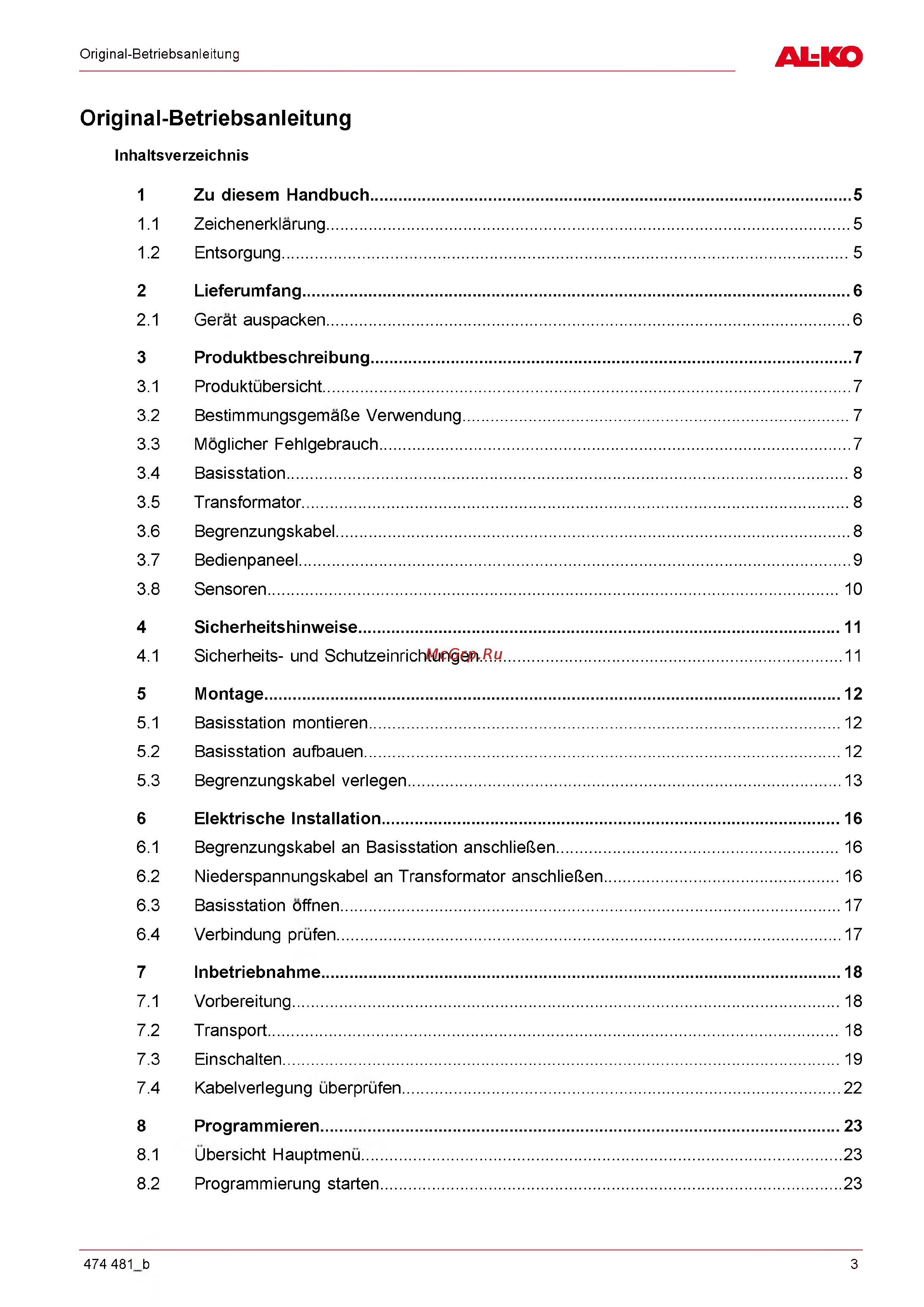 Al-Ko Robolinho 3000 [3/88] Programmieren 3