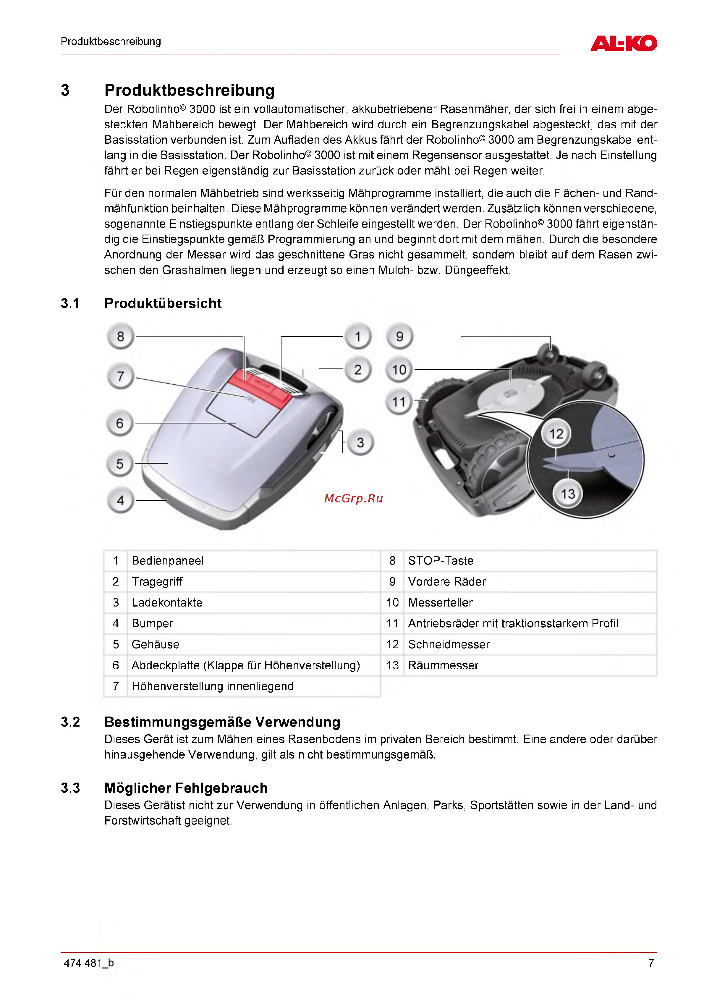 Al-Ko Robolinho 3000 [7/88] Produktbeschreibung