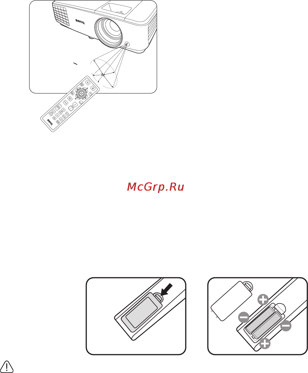 Benq MS504 [12/58] Замена элементов питания пульта ду