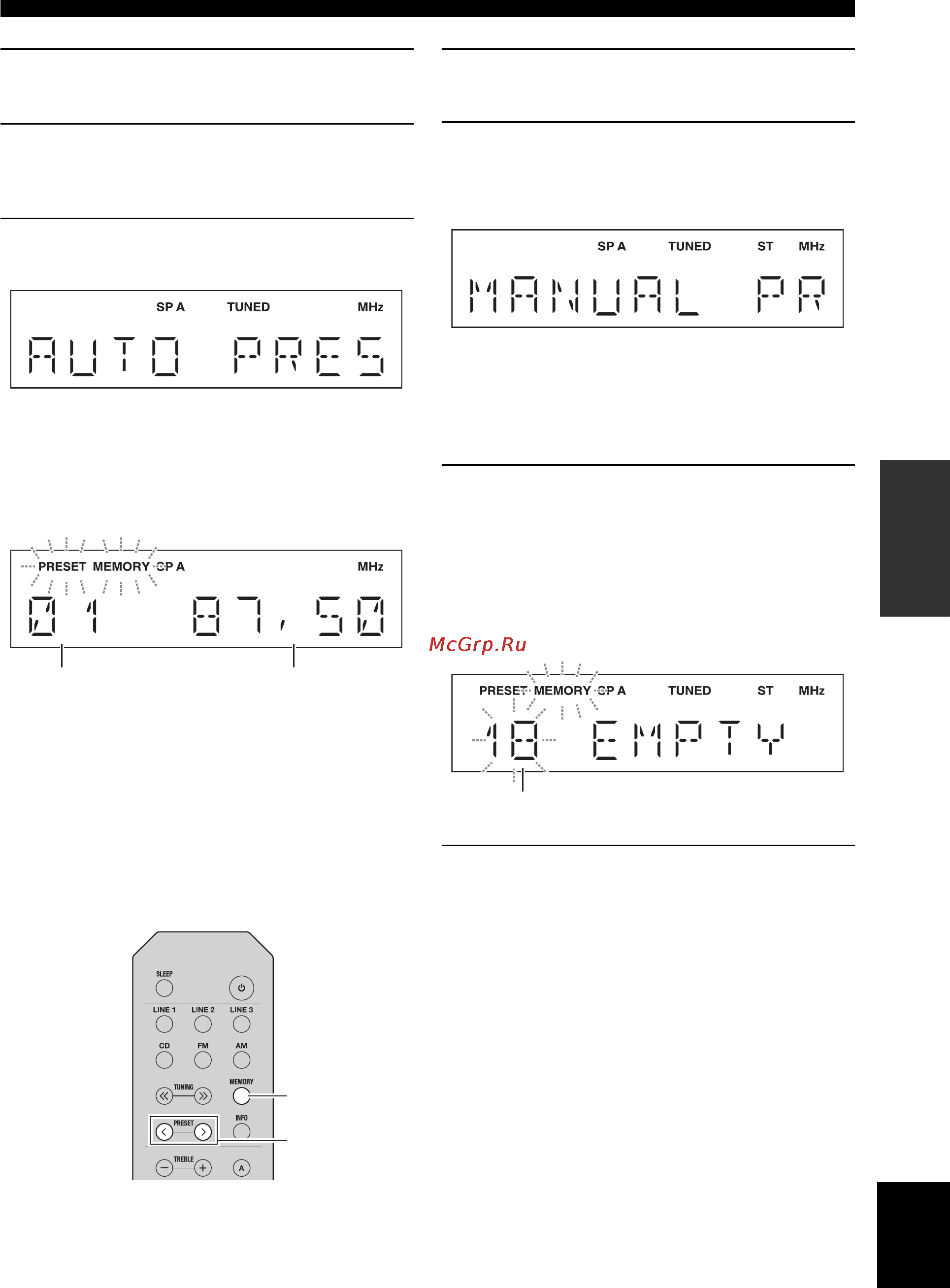 Yamaha R-S201 Silver [17/193] Presetting stations manually