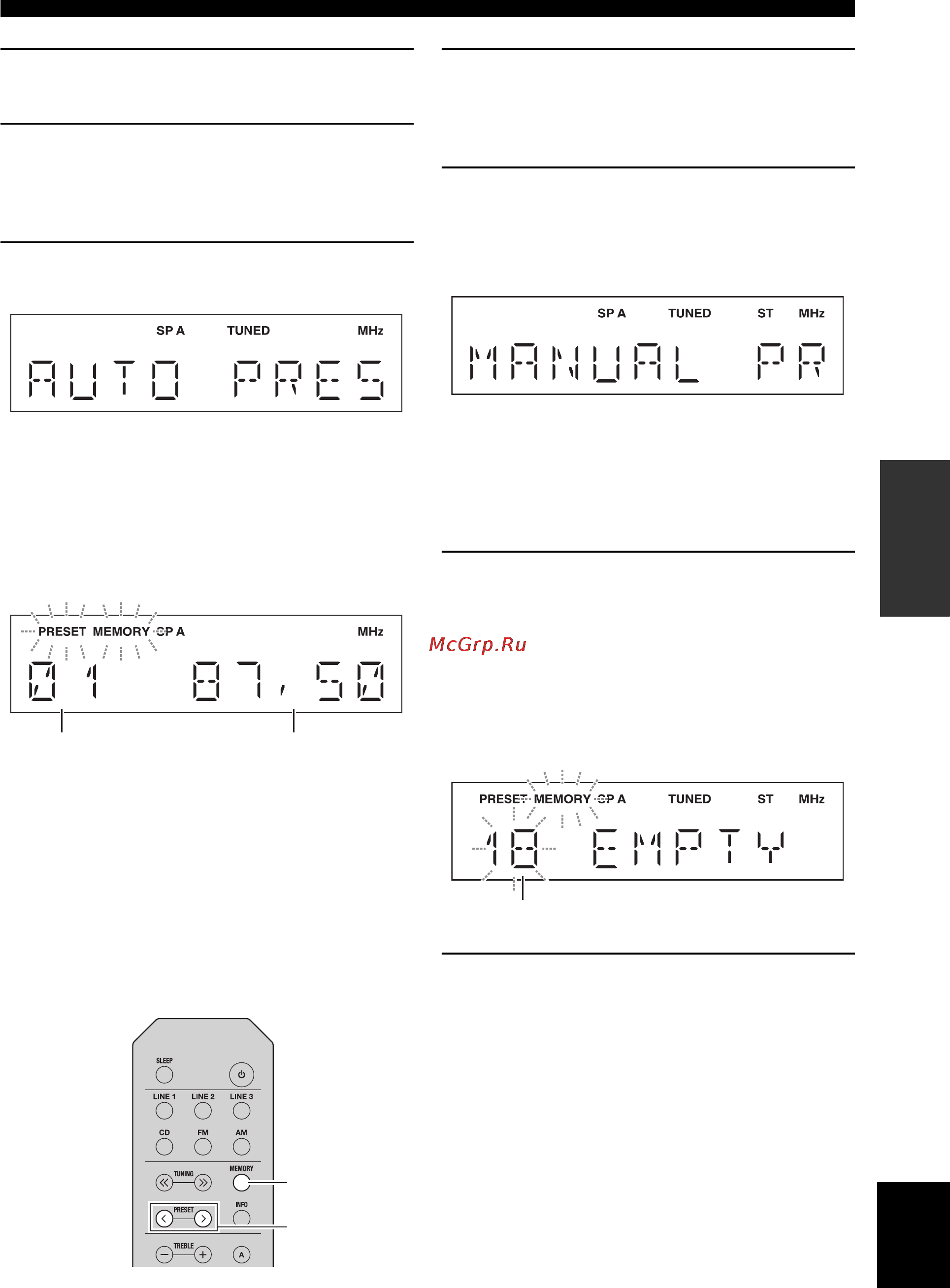 Yamaha R-S201 Black [113/193] Preselezione manuale delle stazioni