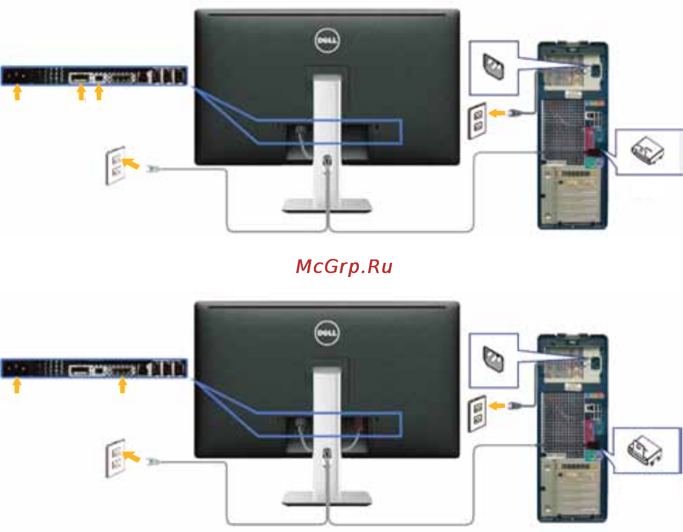 Dell UltraSharp UP3214Q BK/BK [25/82] Подключение кабеля displayport или minidp