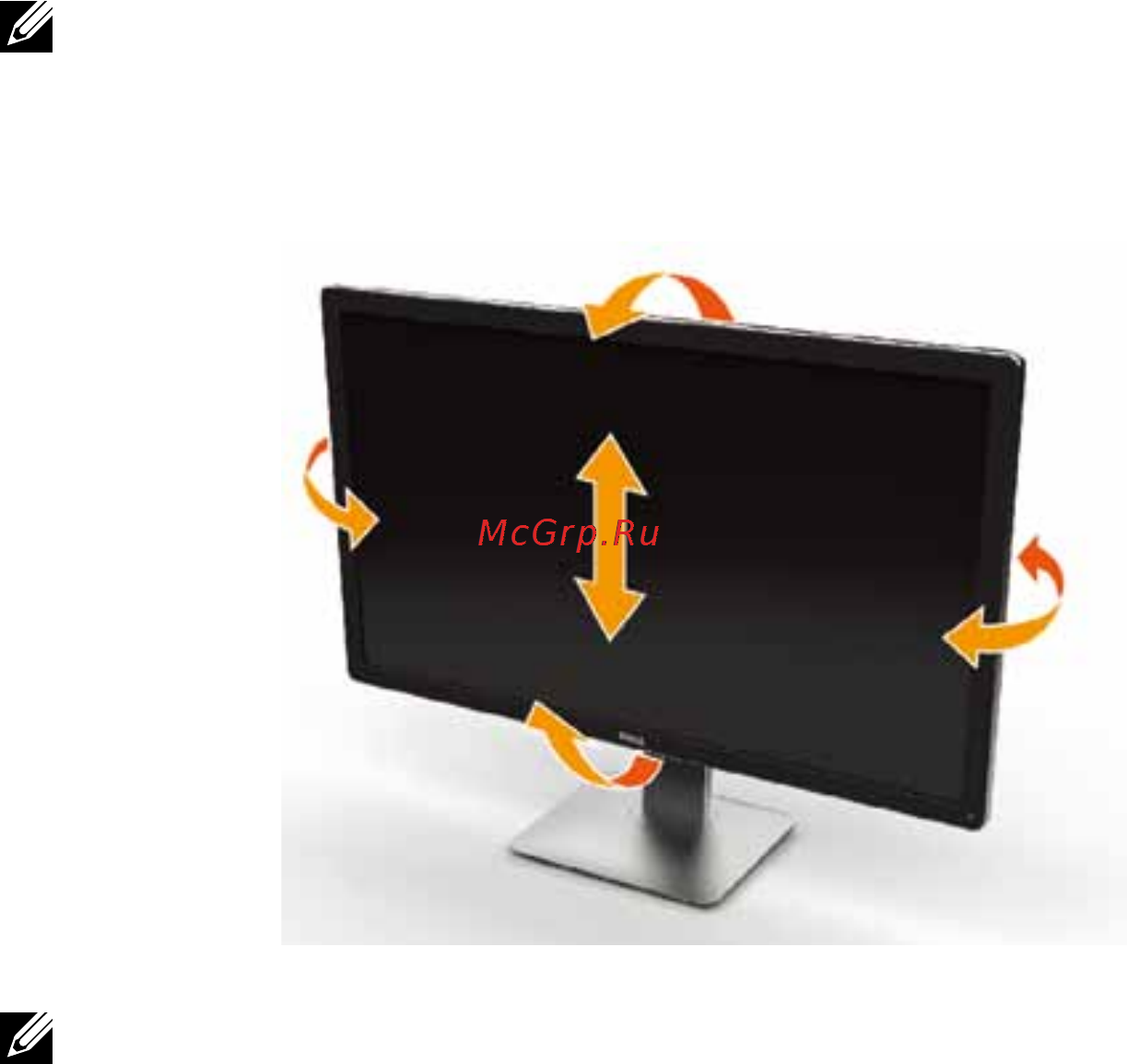 Dell UltraSharp UP3214Q BK/BK [55/82] Использование функций регулировка наклона поворот и вертикальная растяжка
