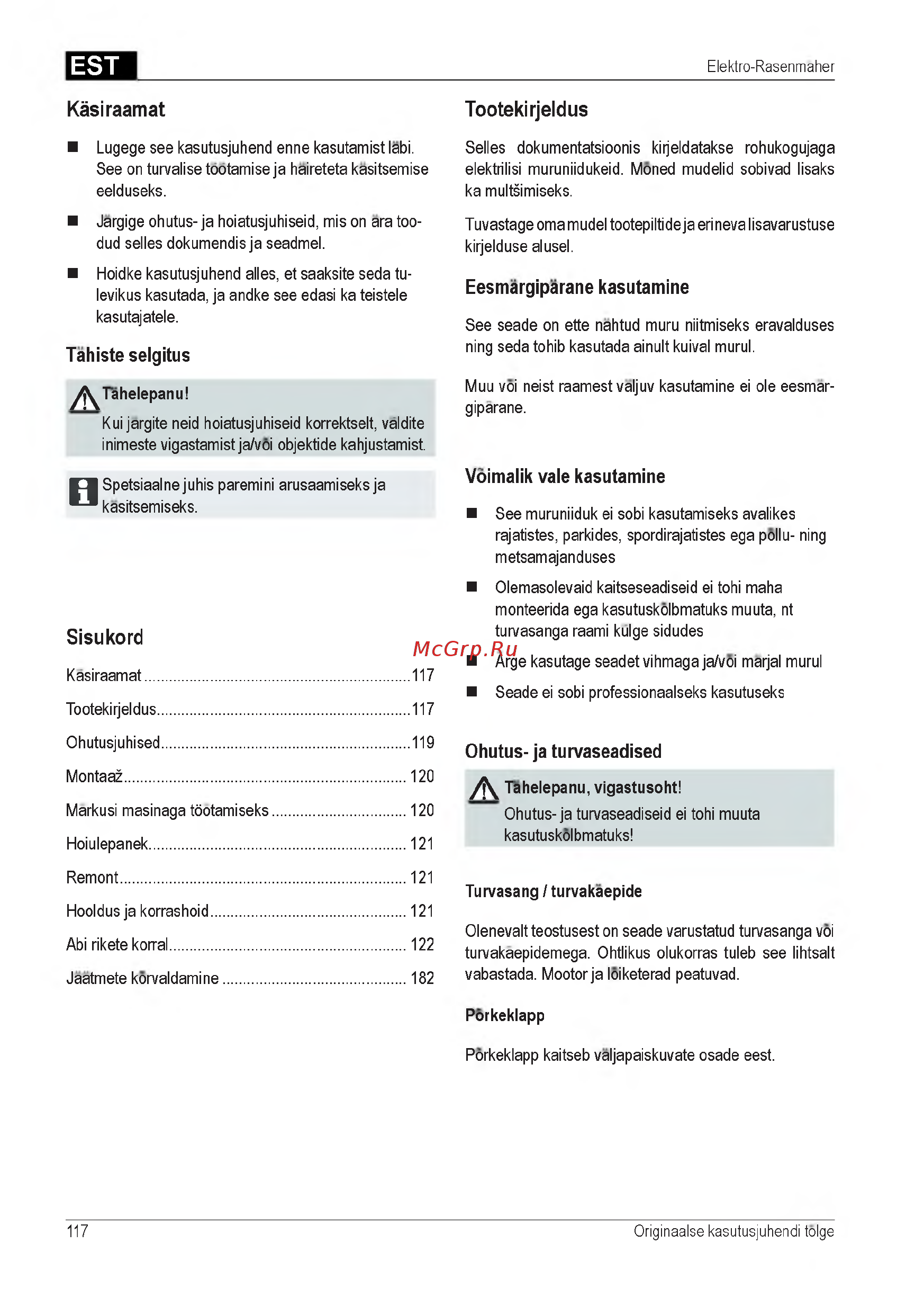 Al-Ko 3.22 SE (112805) [117/212] Tootekirjeldus