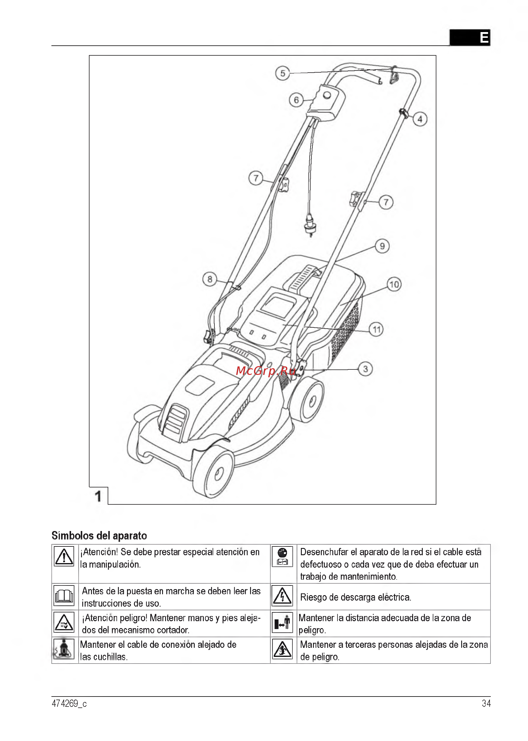 Al-Ko 112856 Classic 3.82 SE [34/212] Simbolos del aparato