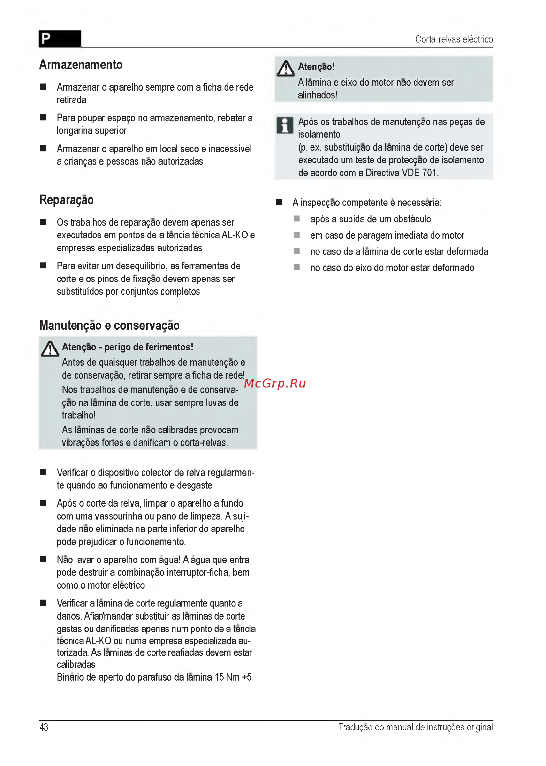 Al-Ko 3.82 SE (112856) [43/212] Armazenamento