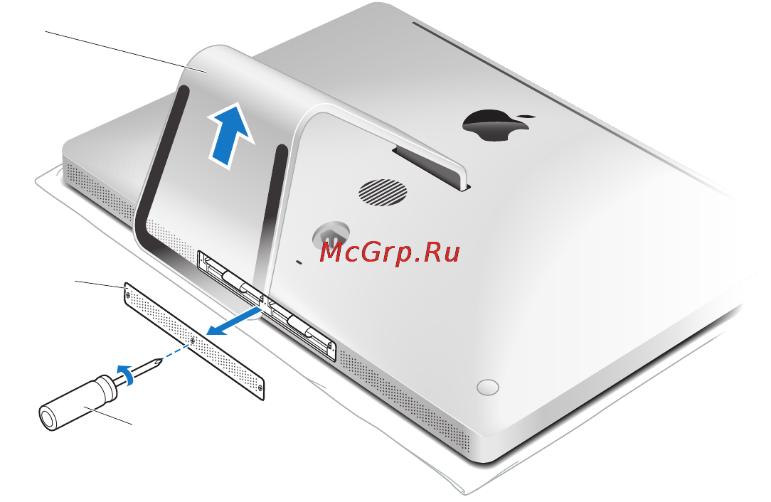 Apple iMac 27 i7 3.5/32GB/GTX780M/3TBFusion (Z0PG009LB) [38/80] Снимите крышку отсека памяти и отложите ее в сторону