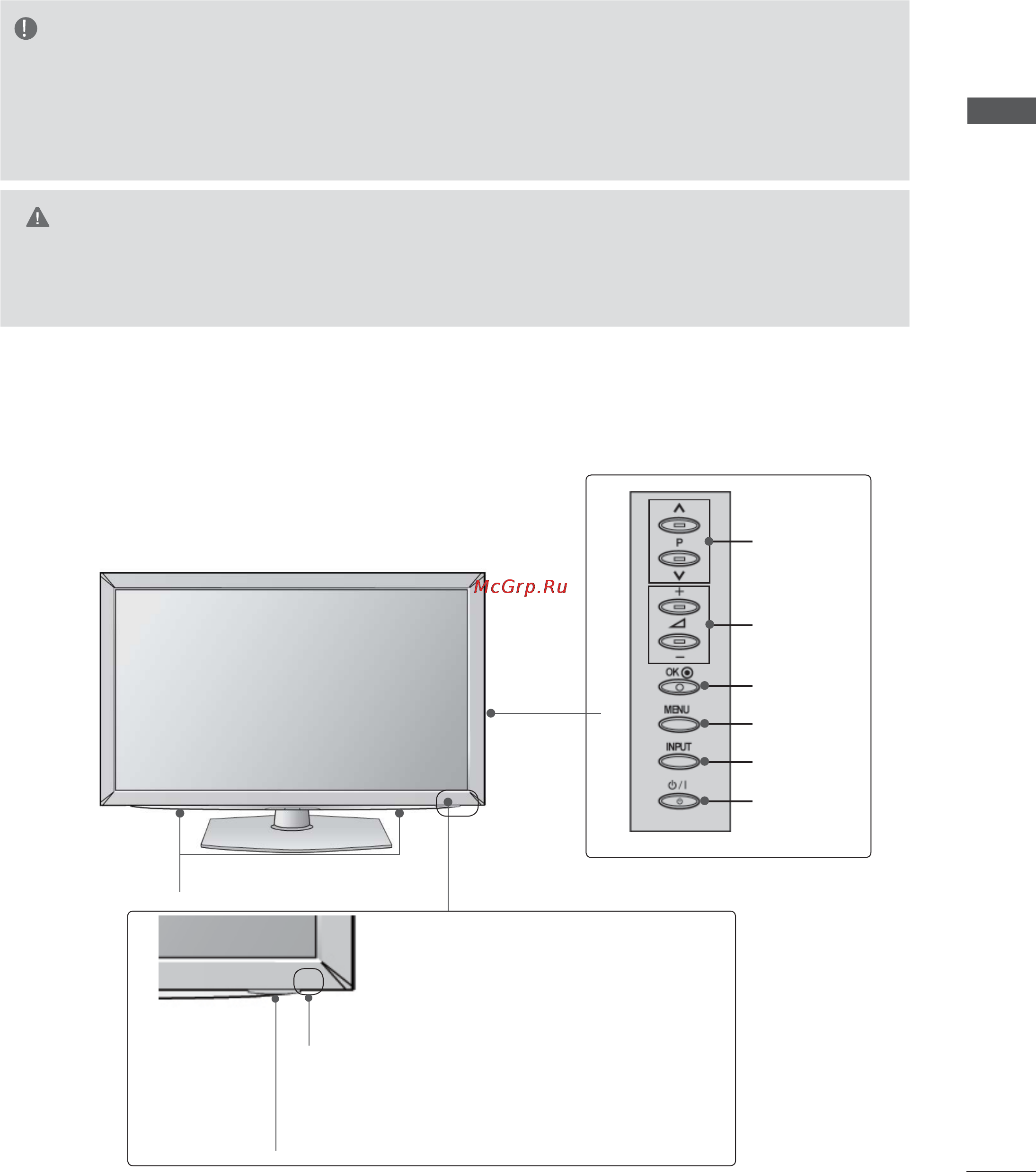 LG 60LD550 [19/206] Элементы управления передней панели