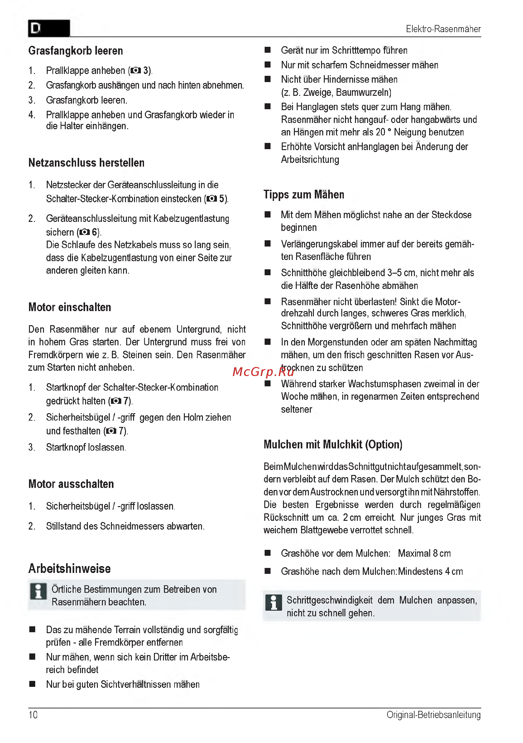 Al-Ko 40 E 112858 [10/232] Motor einschalten