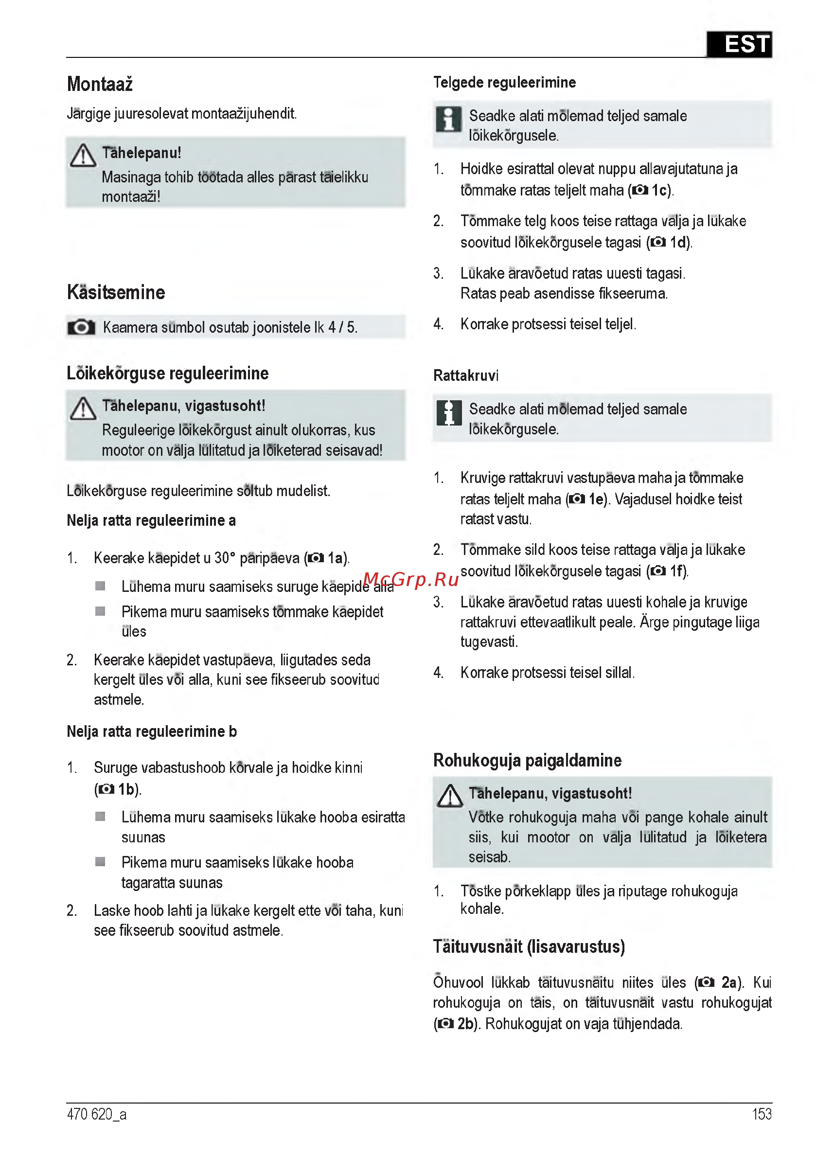 Al-Ko 40 E 112858 [153/232] Kasitsemine