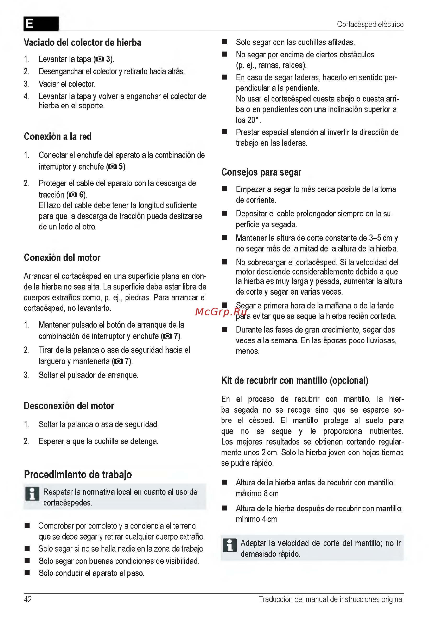 Al-Ko 40 E 112858 [42/232] Procedimiento de trabajo