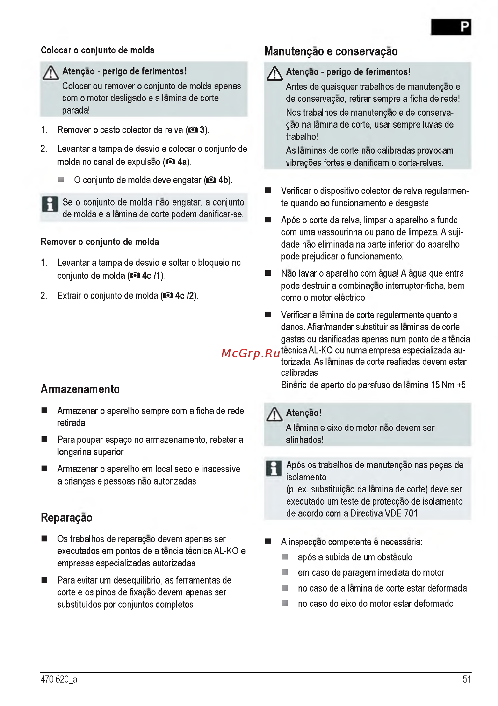 Al-Ko Comfort 40 E [51/232] Armazenamento