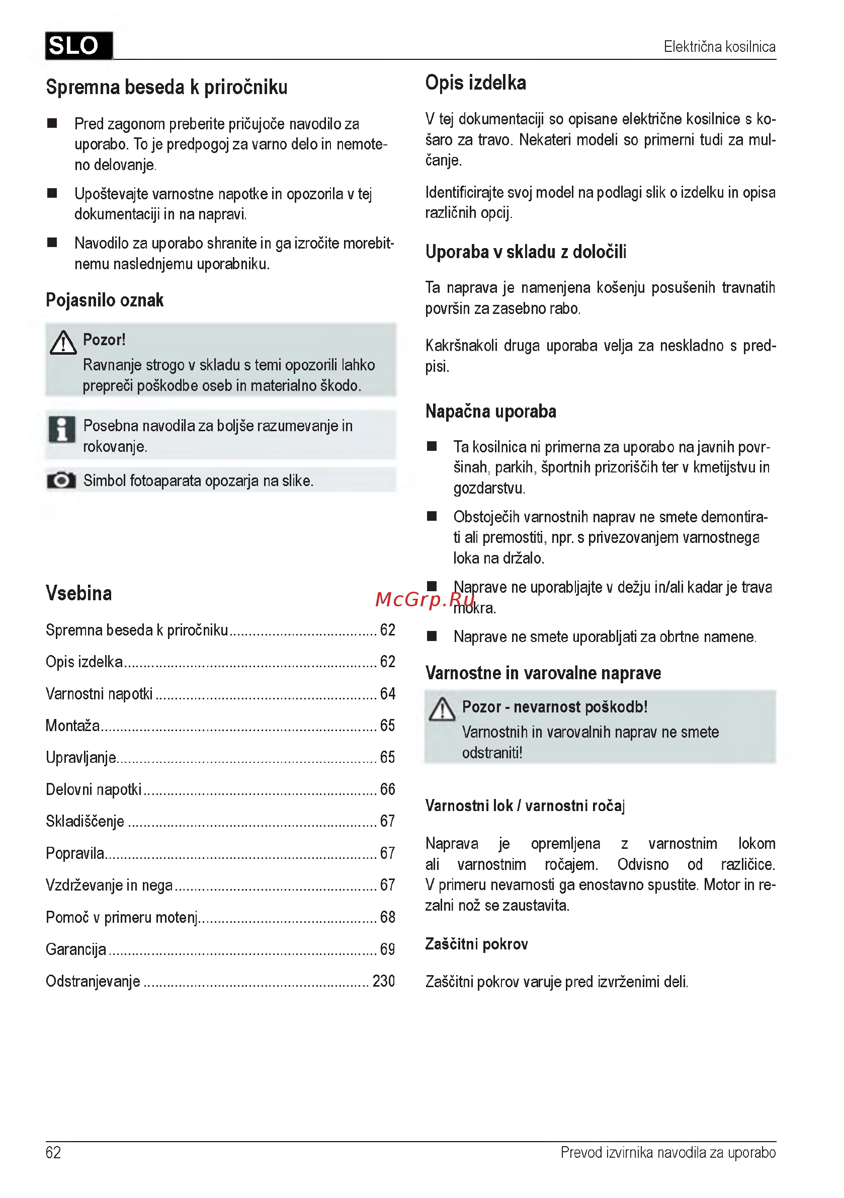 Al-Ko 40 E 112858 [62/232] Opis izdelka