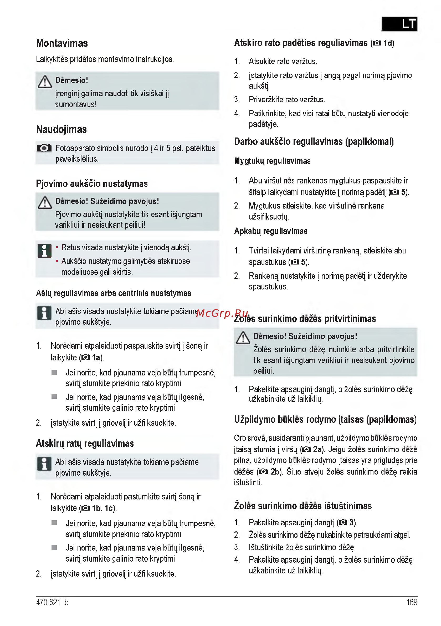 Al-Ko Powerline 4700 E [169/260] Atskir ratq_ reguliavimas