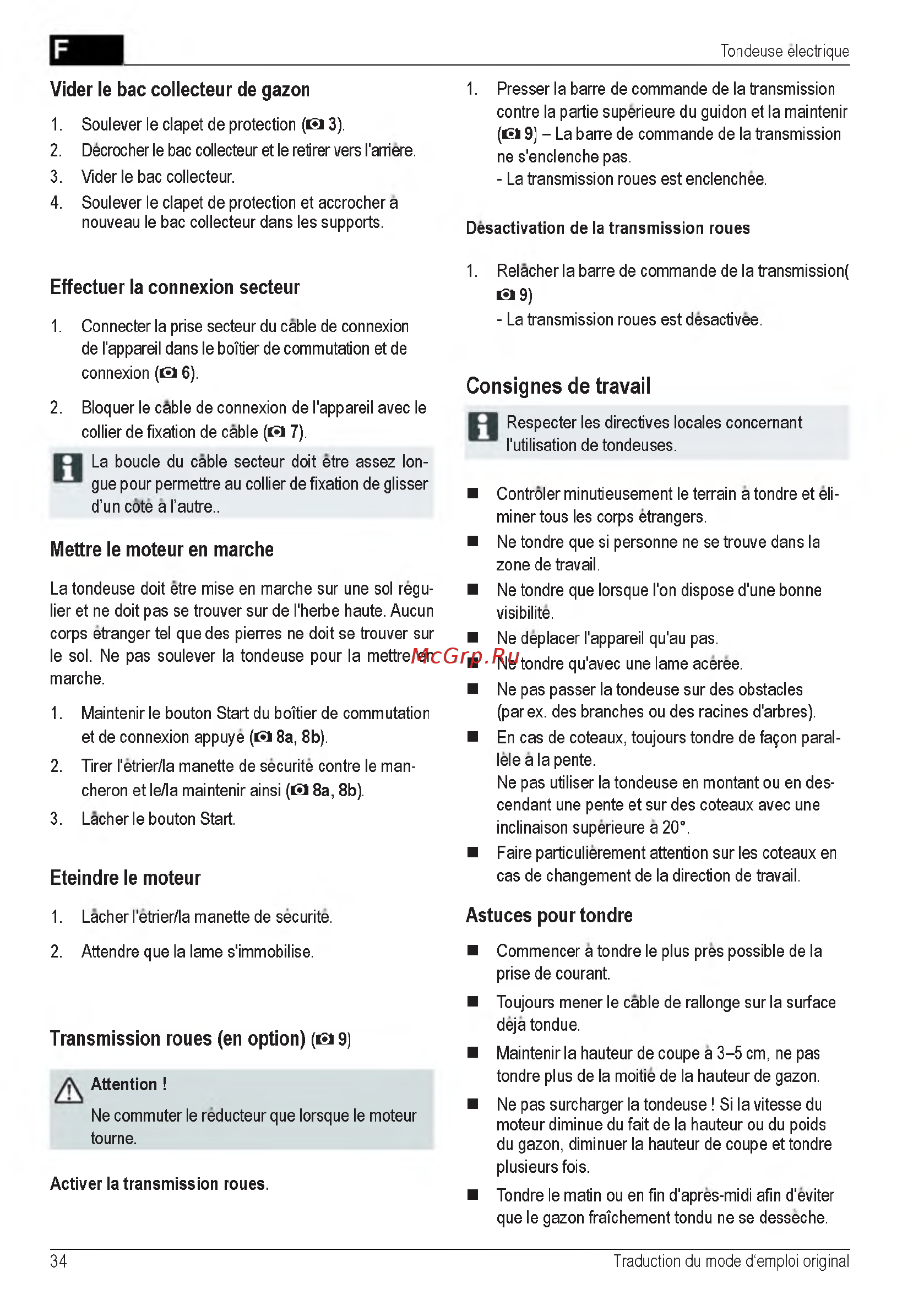 Al-Ko 121370 Classic 4.6 E [34/260] Astuces pour tondre