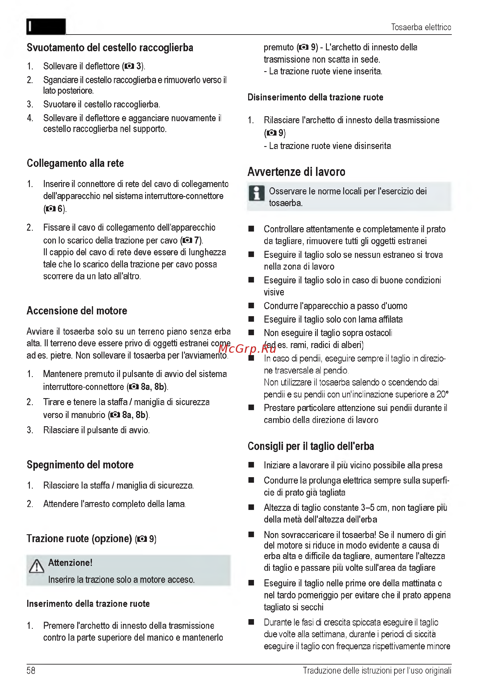 Al-Ko Silver 470 E Premium [58/260] Avvertenze di lavoro