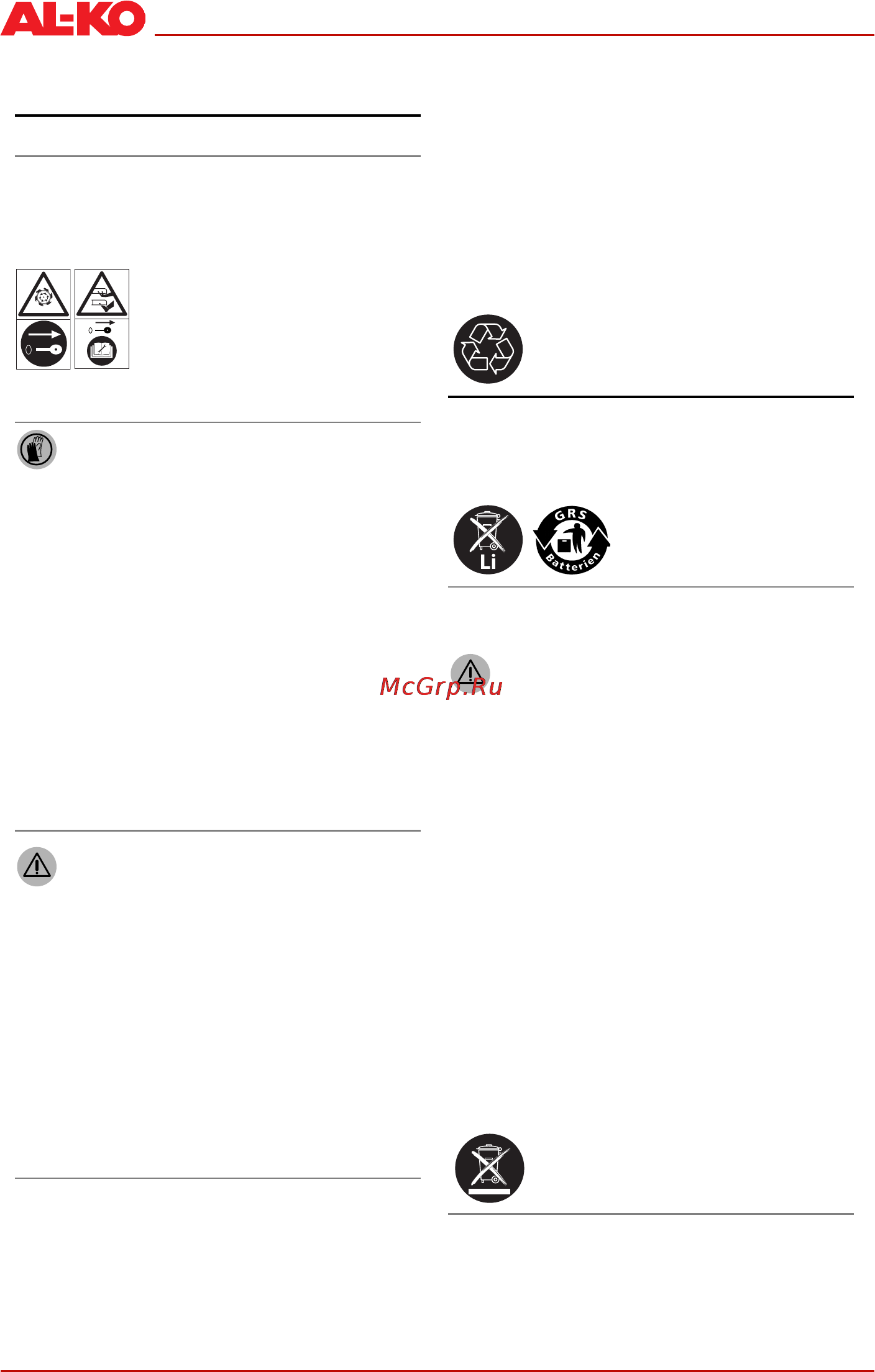 Al-Ko Powerline 3600 Li [30/96] Environment protection