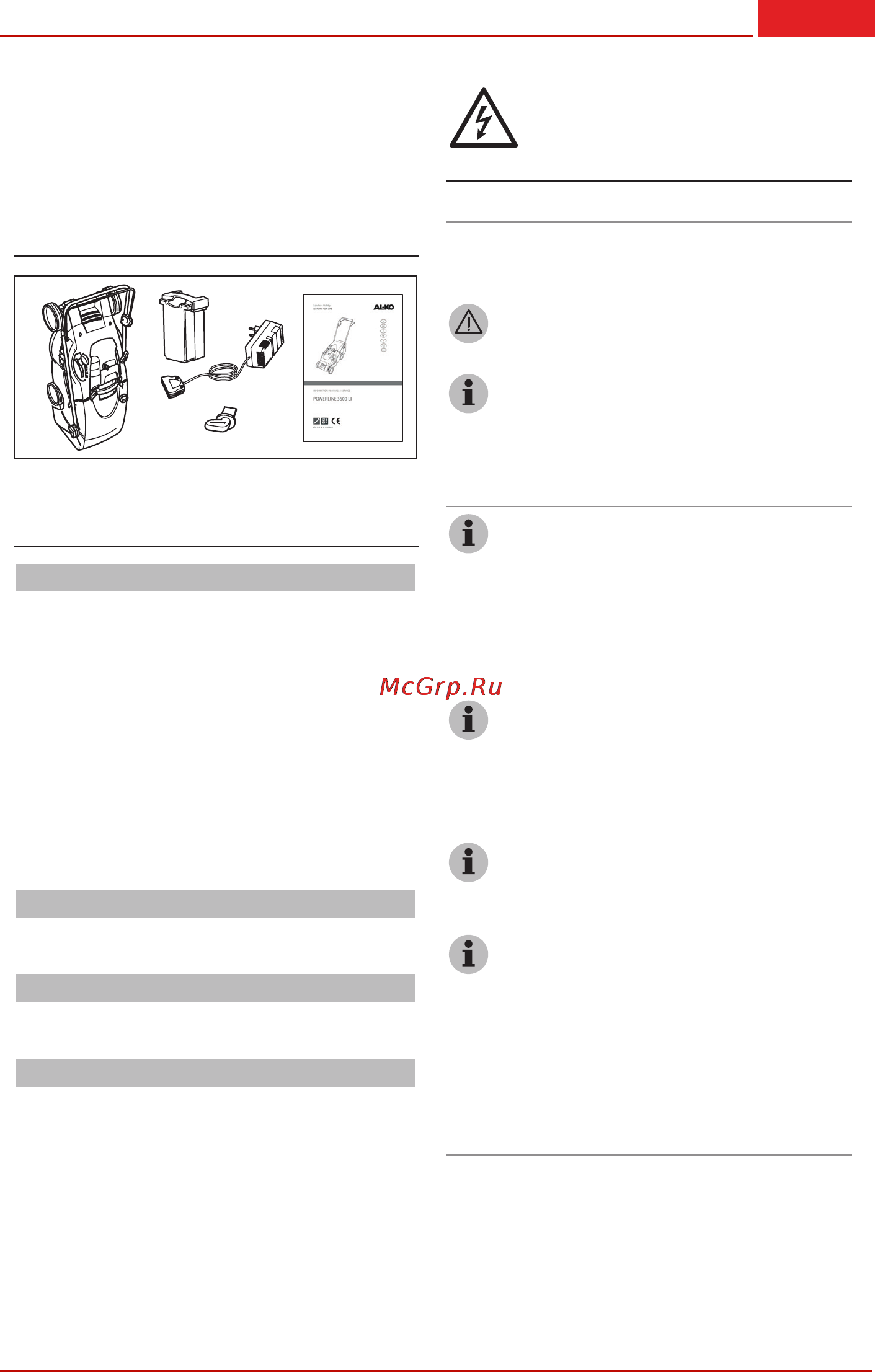Al-Ko Powerline 3600 Li [61/96] Dati tecnici