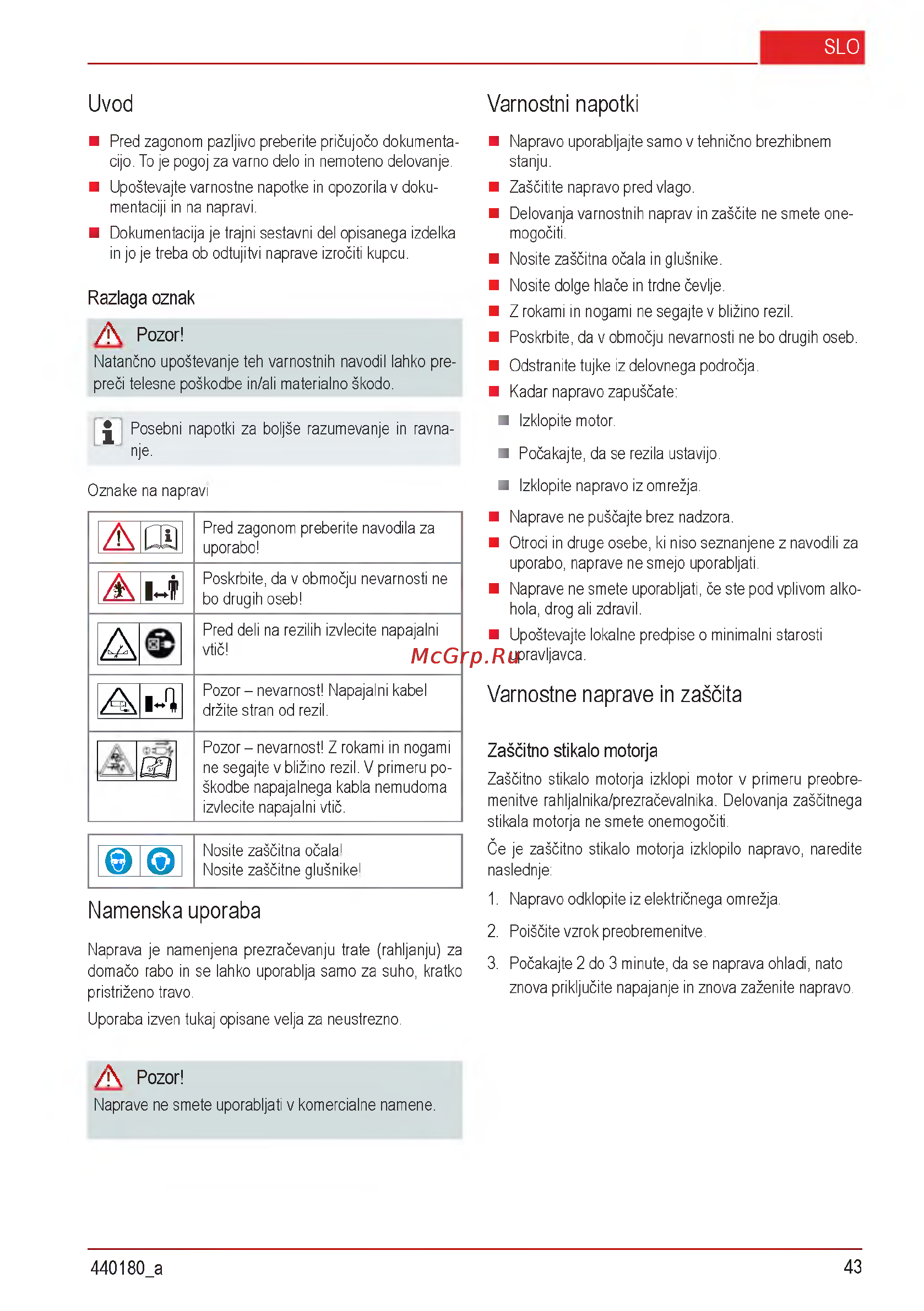 Al-Ko Combi Care 32.3 VLE Comfort [43/148] Namenska uporaba