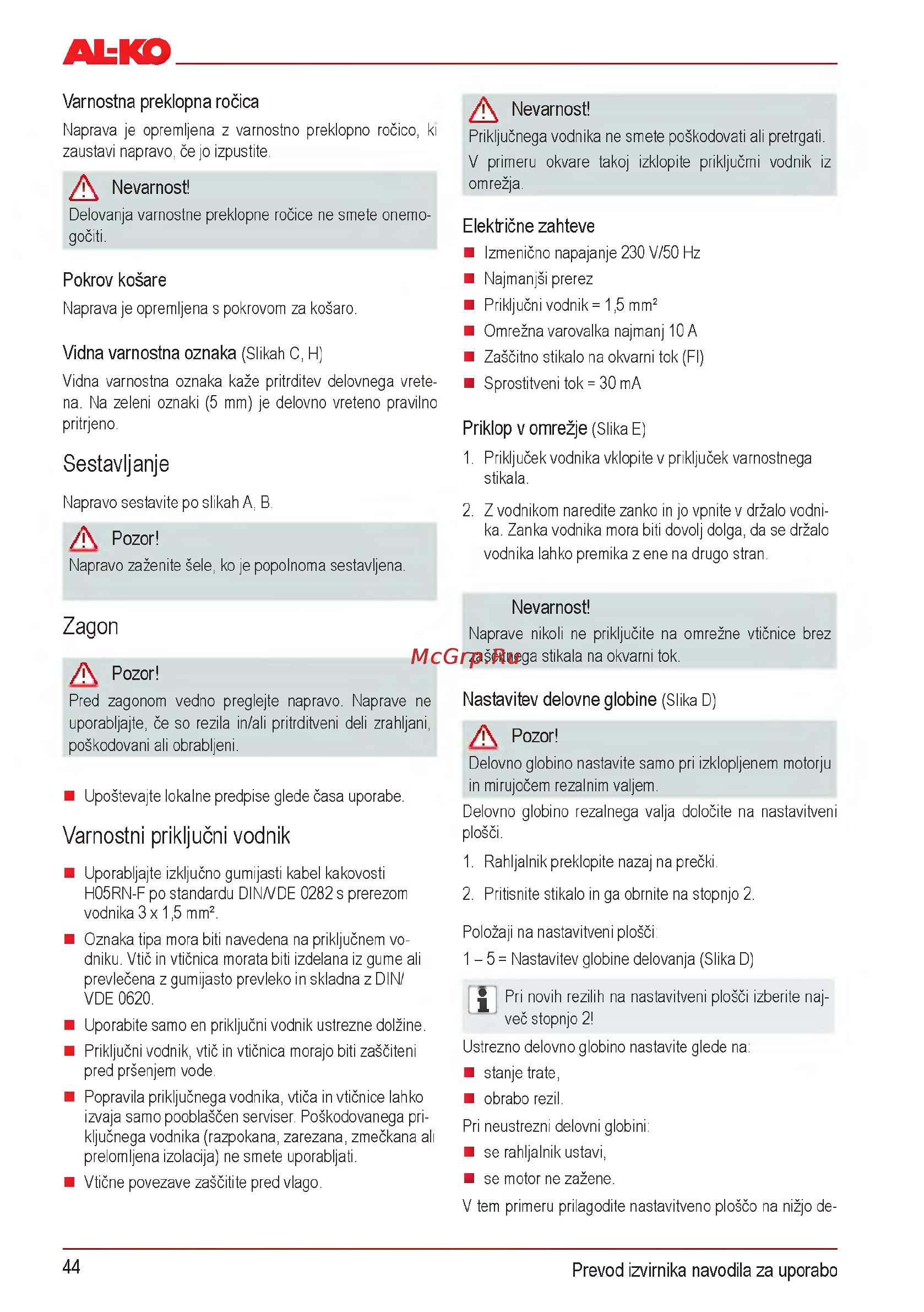 Al-Ko Combi Care 32.3 VLE Comfort [44/148] Sestavljanje