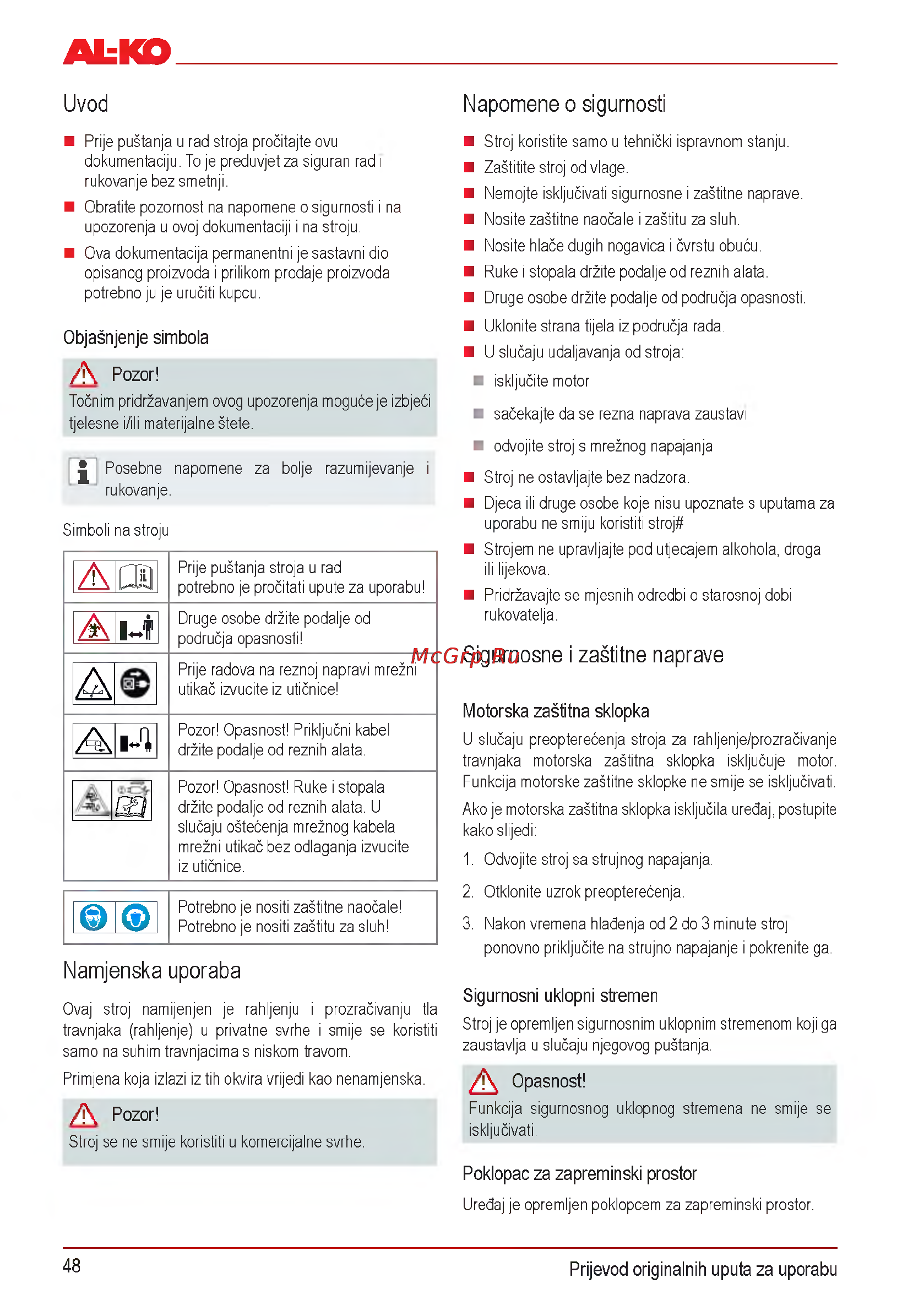 Al-Ko Combi Care 32.3 VLE Comfort [48/148] Namjenska uporaba
