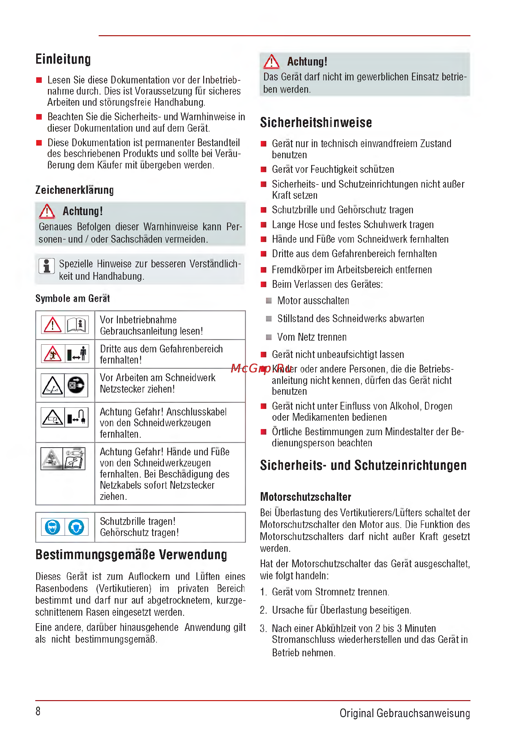 Al-Ko Combi Care 32.3 VLE Comfort [8/148] Bestimmungsgemare verwendung