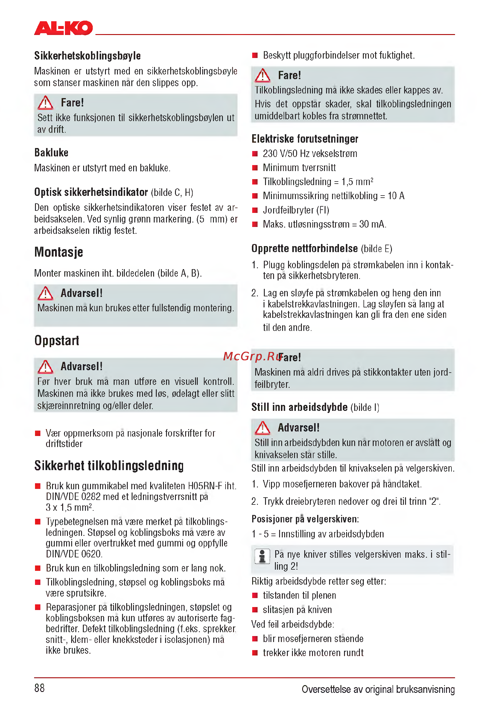 Al-Ko Combi Care 32.3 VLE Comfort [88/148] Montasje