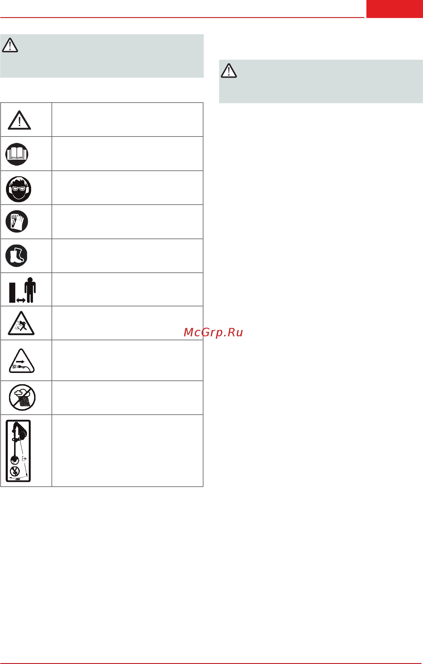 Al-Ko BC 1000 E [125/166] Saugos nuorodos
