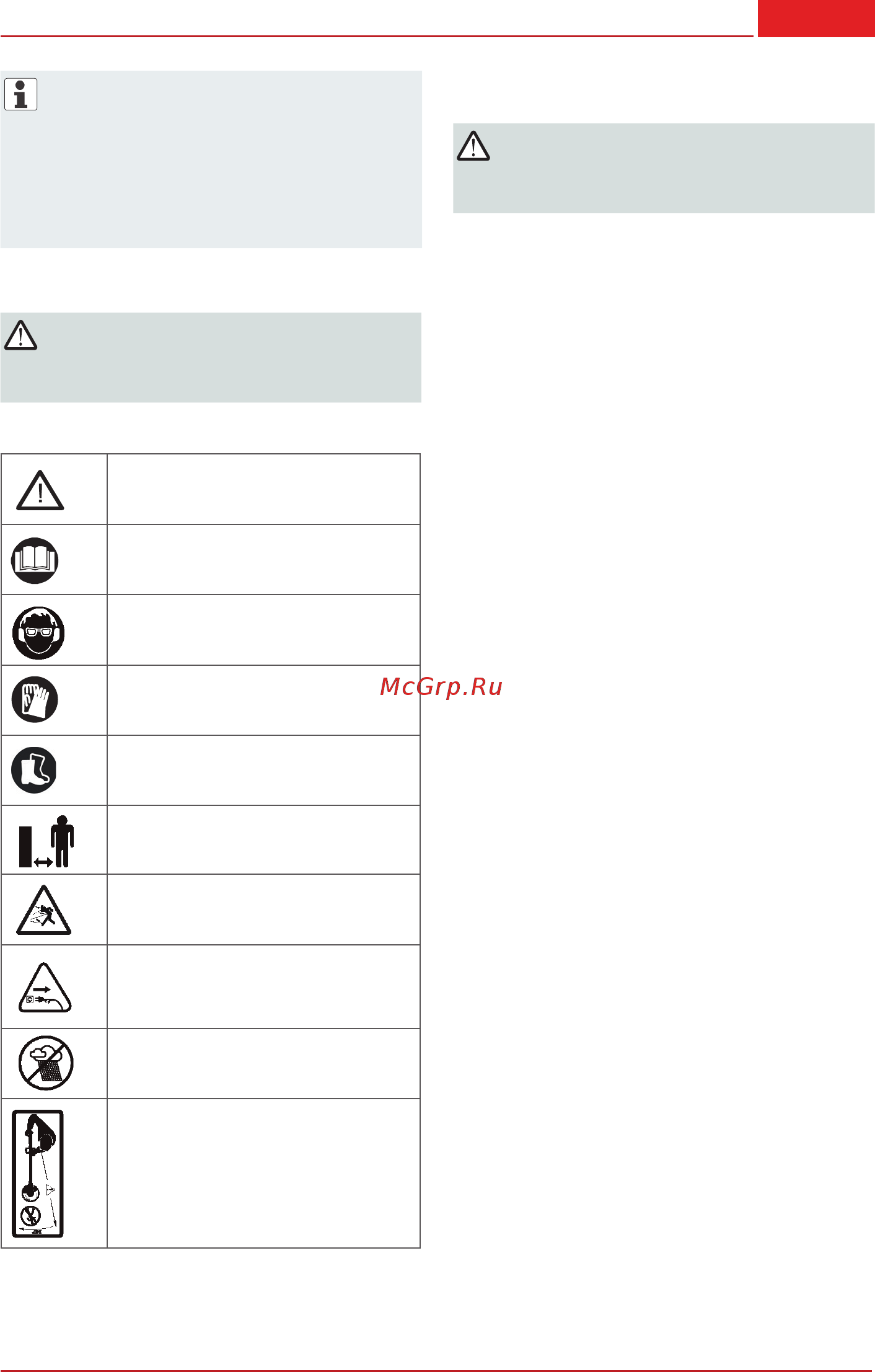 Al-Ko BC 1000 E [13/166] Safety notes