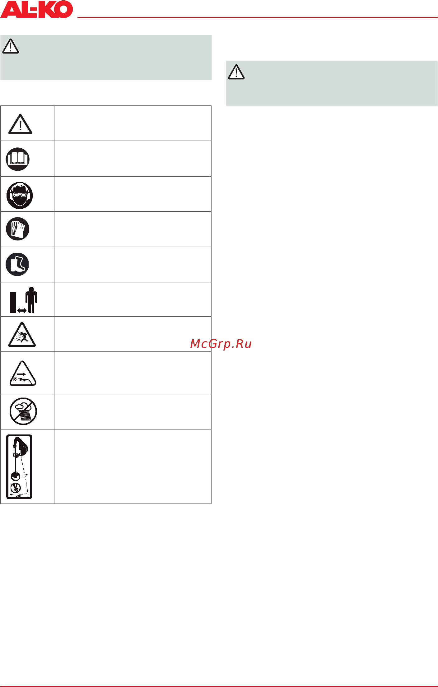 Al-Ko BC 1200 E [50/186] Indicazioni di sicurezza