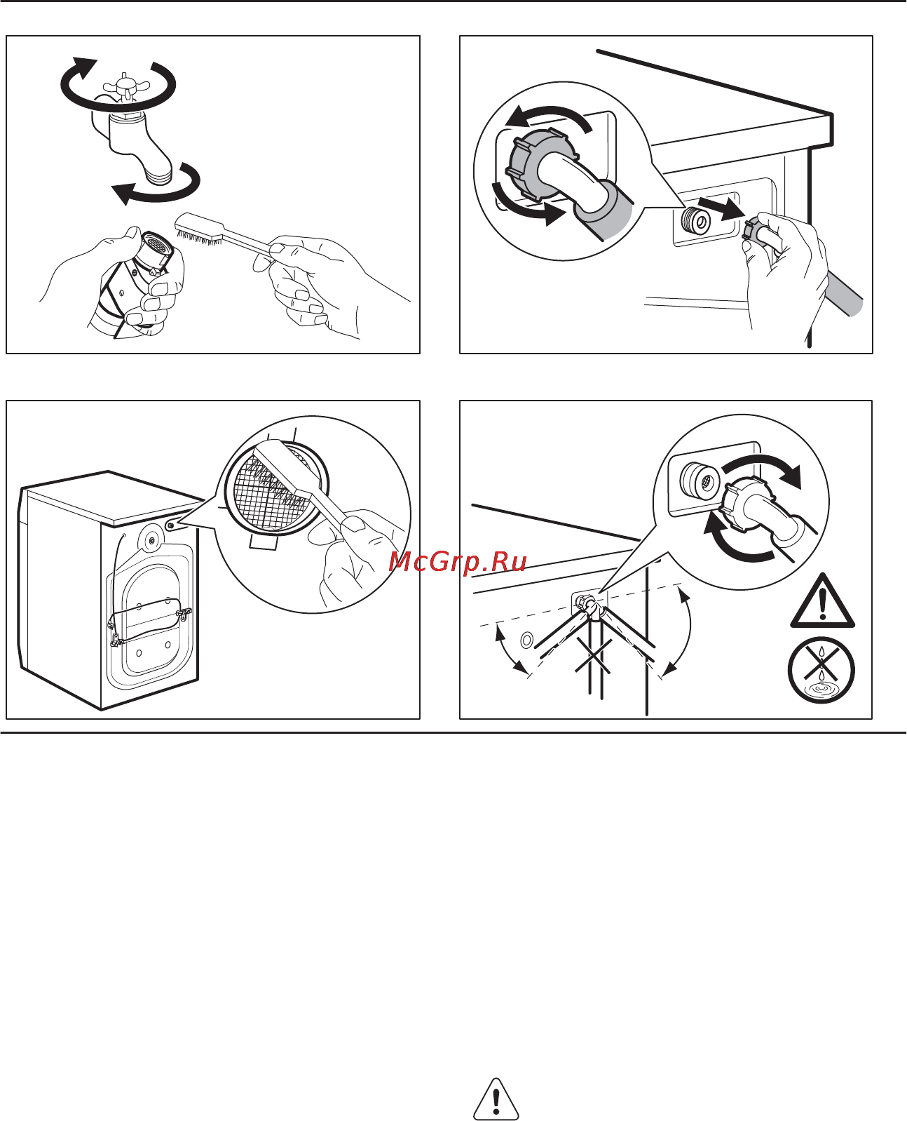 Electrolux EWW51486HW [25/32] Очистка наливного шланга и фильтра клапана