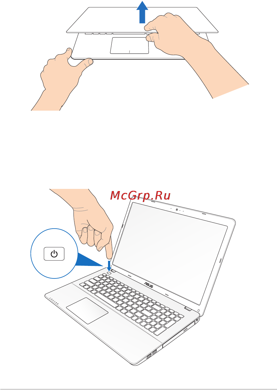 Asus K750JB-TY070H [26/111] Lift to open the display panel