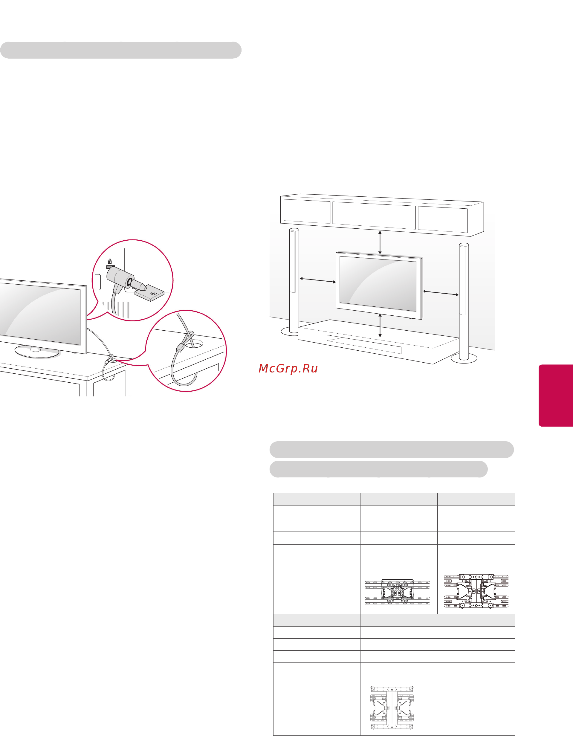 LG SMART TV 32LV370S [19/148] Крепление на стене