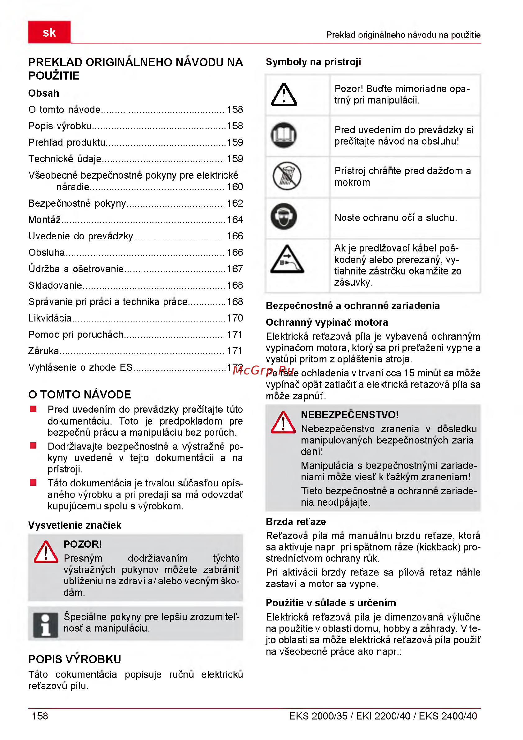 Al-Ko EKI 2200/40 112809 [158/312] O tomto navode